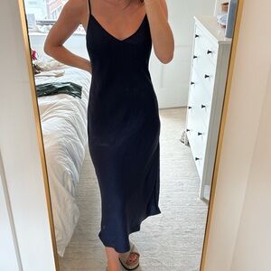 Aritzia Wilfred navy slip dress